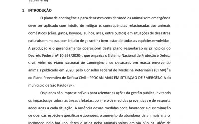 Nota Técnica: Plano de Contingência de Desastres para Animais em Situação de Emergência no Estado de Minas Gerais